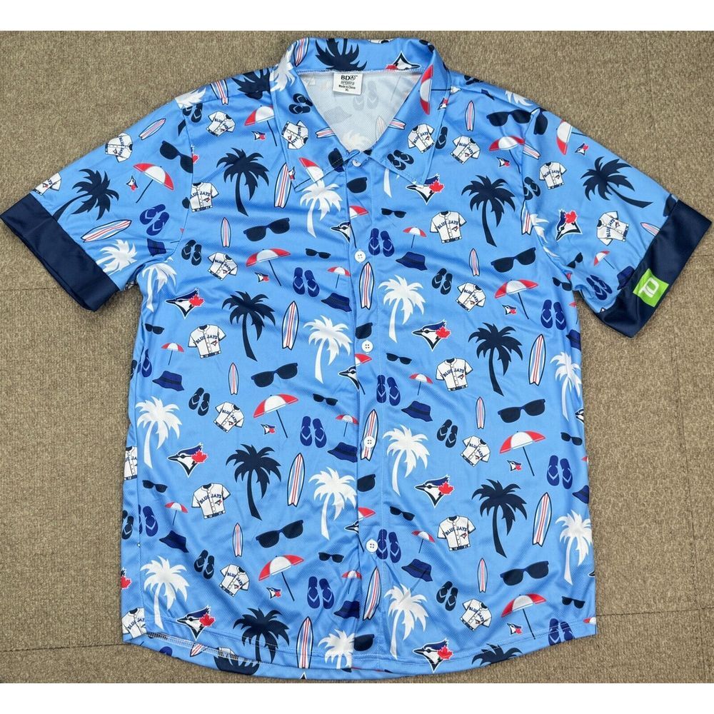 BDA Sports‎ MLB Toronto Blue Jays Spring Training 2024 Hawaiian Shirt Size XL